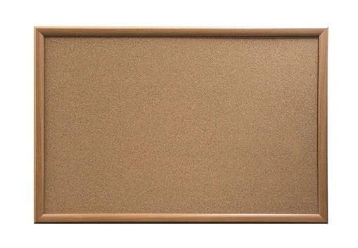 Wood-framed corkboard for office or home use, ideal for organizing notes and reminders.