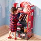 kids 3-Tier Bookshelf with Drawer Fantasy Fields Little Fire Fighters Safe