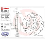Brembo brake disc technical diagram with dimensions and specs for automotive use