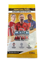 Topps Match Attax 2024/25 trading card pack with 5 cards, UEFA Champions League, Europa League, Conference League