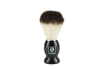Skull Shaver black-handled shaving brush with two-tone bristles for wet shave grooming
