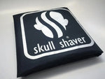 Skull Shaver branded black carrying pouch with white logo, ideal for travel or storage