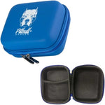 Blue Pitbull Shaver hard case with zippered closure and mesh pocket interior for safe storage