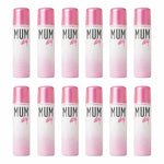 MUM dry antiperspirant spray cans in pink and white packaging for all-day freshness