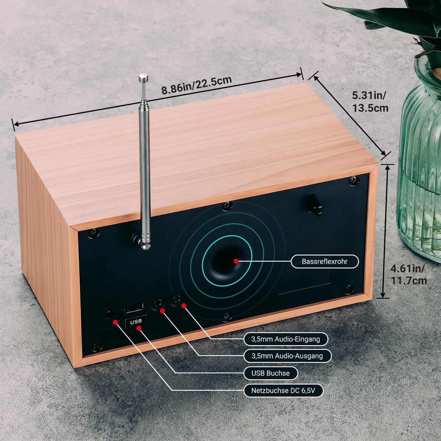 DAB+ Radio with Bluetooth Speaker - August MB420 - DAB FM Digital Tuner Dual Ala
