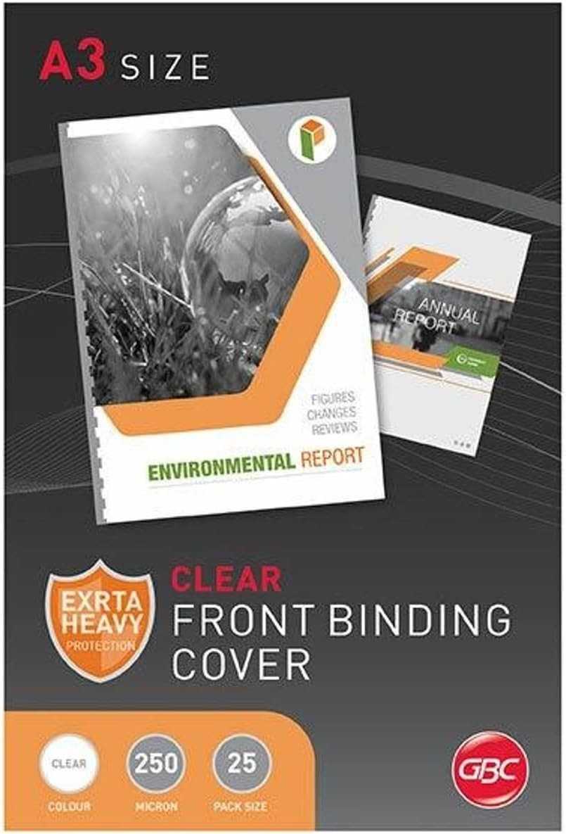 Gbc Binding Cover A3 250 Micron Clear Pack 25