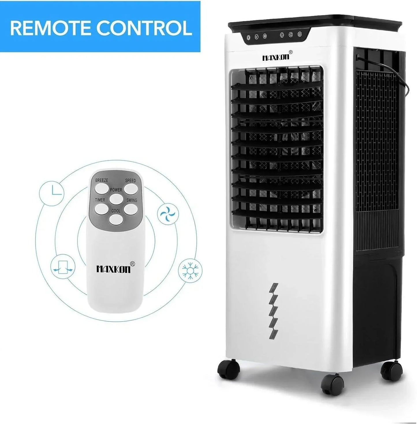3 In 1 Evaporative Air Cooler Portable Cooling Fan Purifier Humidifier 36L Swam