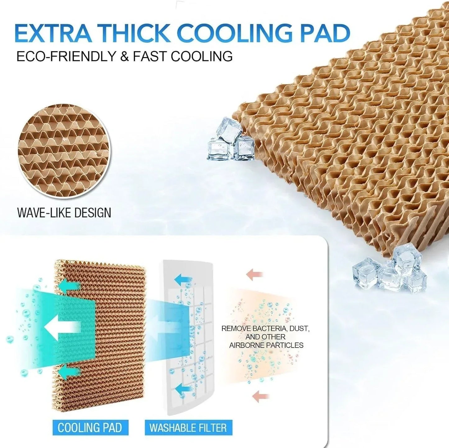 3 In 1 Evaporative Air Cooler Portable Cooling Fan Purifier Humidifier 36L Swam