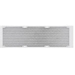 White metal ventilation grille with horizontal slats for HVAC or industrial use