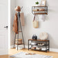 SONGMICS Vasagle Rustic Coat Rack Vintage Shelves 179cm Black