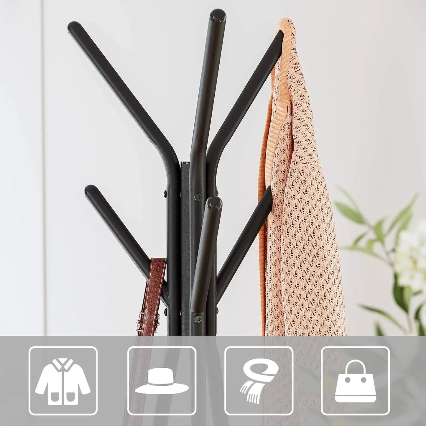 SONGMICS Vasagle Rustic Coat Rack Vintage Shelves 179cm Black