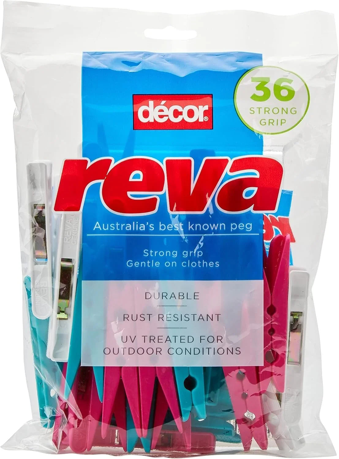 Decor Reva Assorted Clothes Pegs 36 Piece