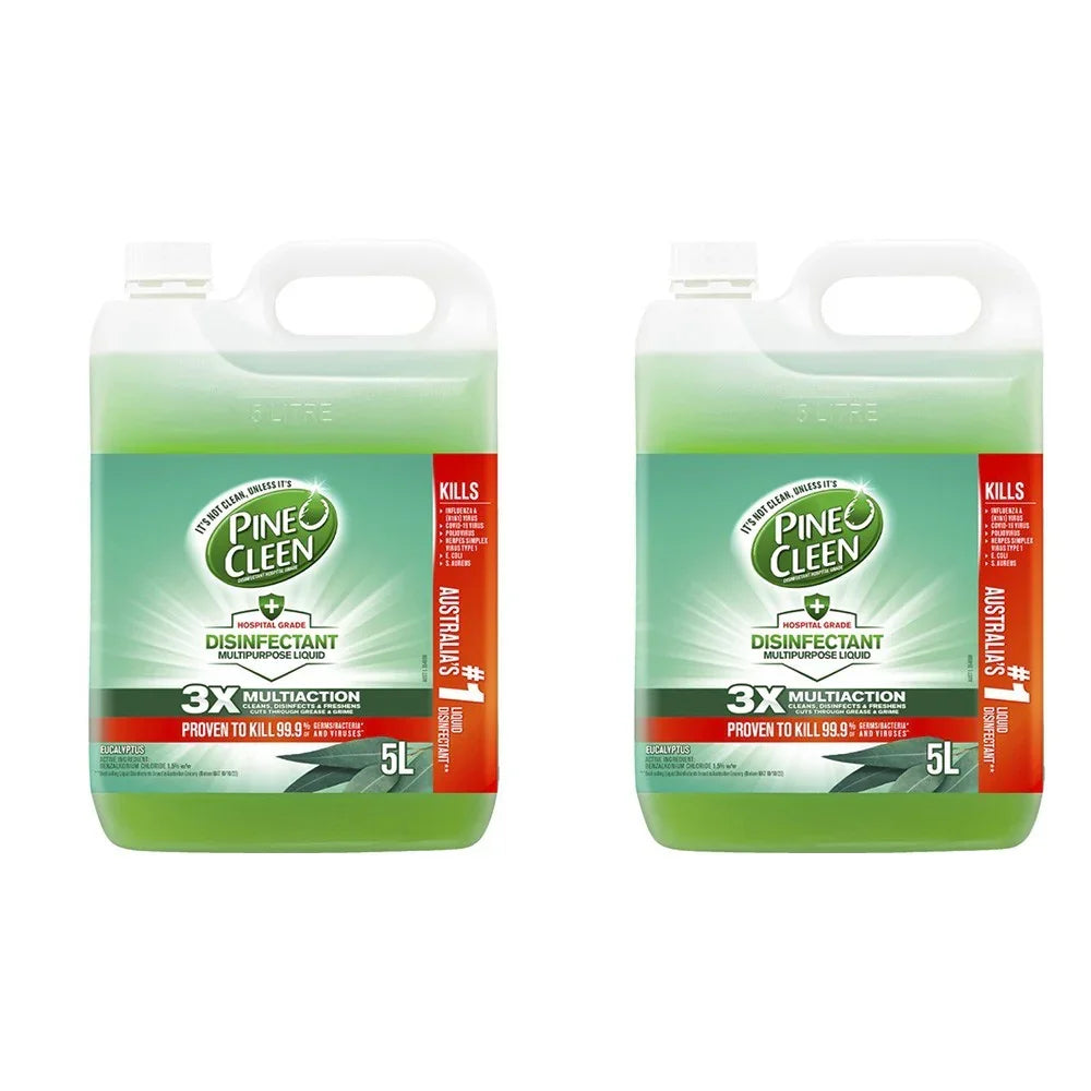 2x Pine O Cleen Antibacterial Disinfectant, Eucalyptus 5 Liters