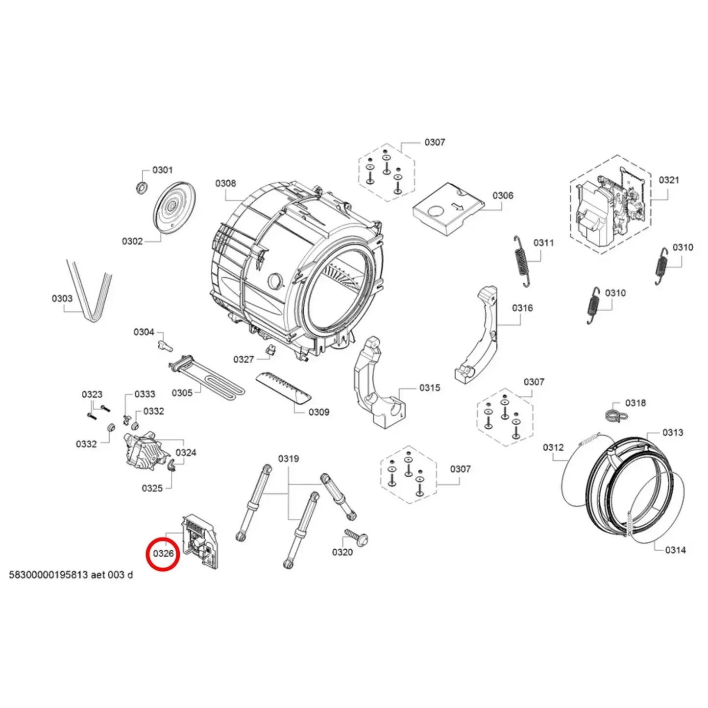 11032419 Bosch, Siemens Washing Machine Inverter Motor PCB - 11006054