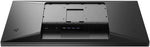 Rear view of sleek black monitor with HDMI, USB, and DisplayPort ports for office setup