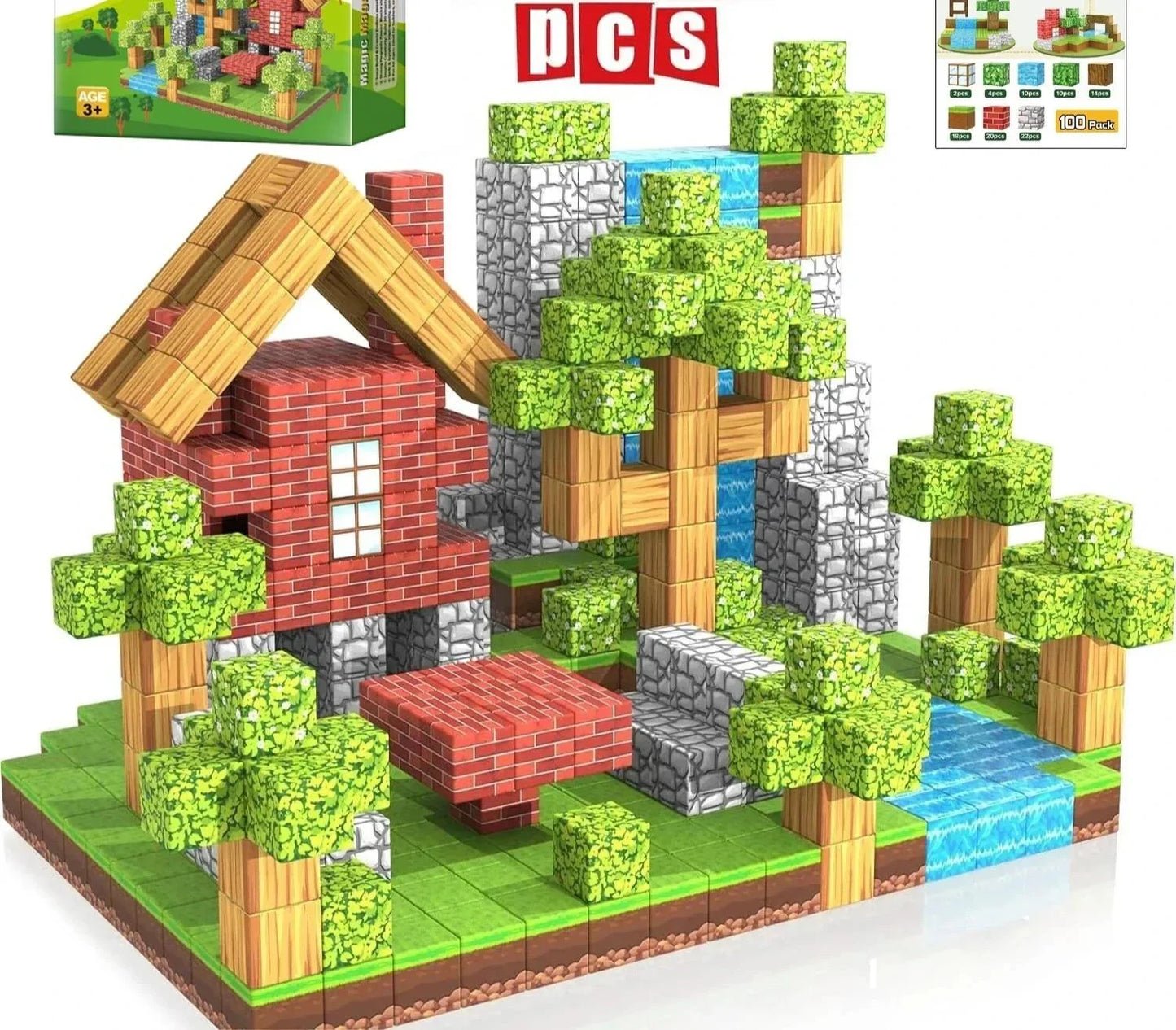 63Pcs Big Magnetic Building Blocks Children Kids Educational Toy Gifts AU Jungle