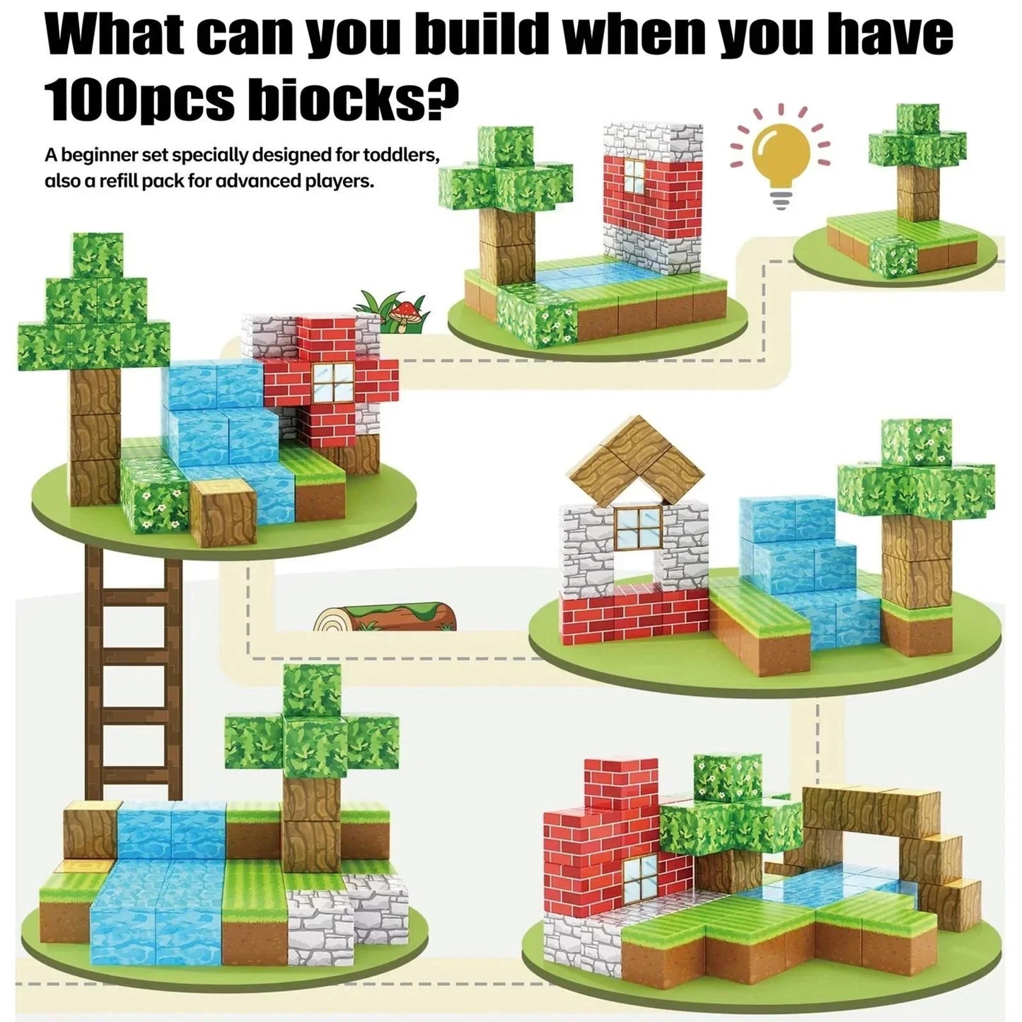 63Pcs Big Magnetic Building Blocks Children Kids Educational Toy Gifts AU Jungle
