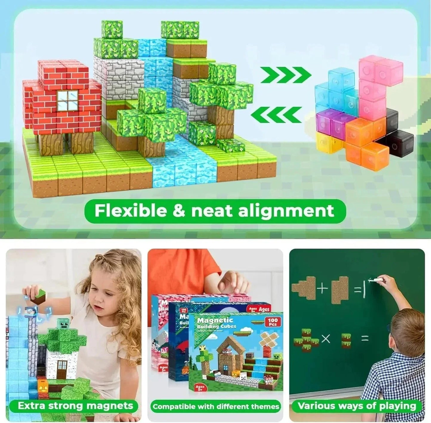 63Pcs Big Magnetic Building Blocks Children Kids Educational Toy Gifts AU Jungle