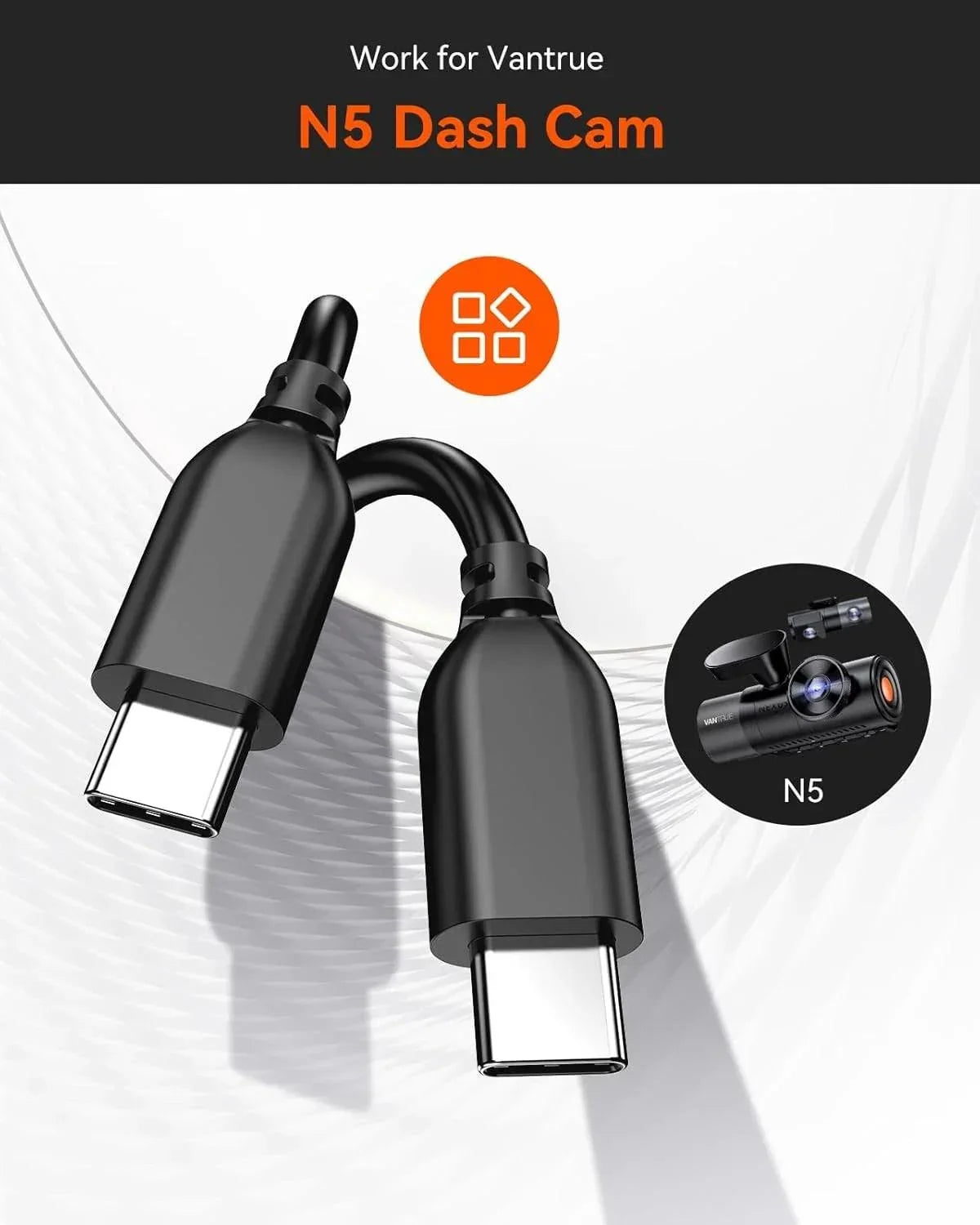 VANTRUE 29.5Ft (9M) Extensive Cable for N5 Dash Cam Rear Camera, Fit for Truck