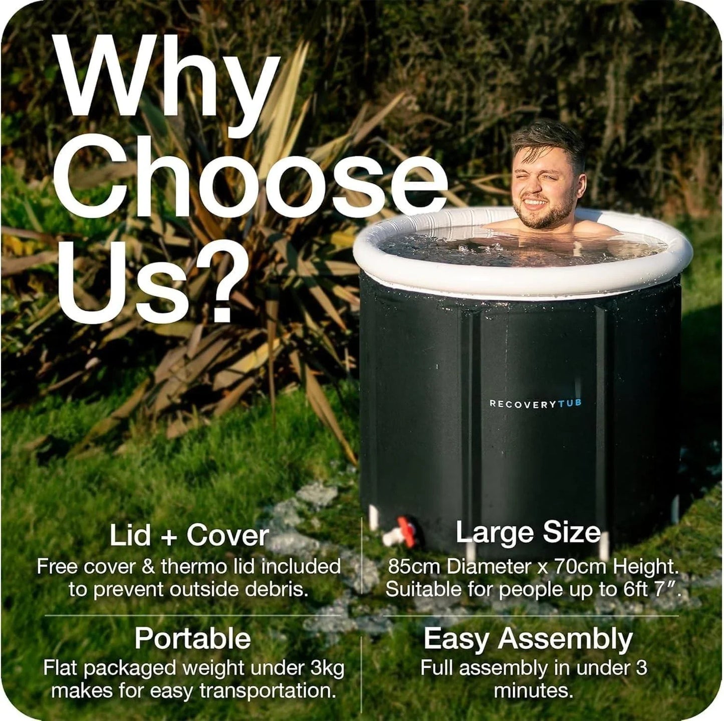 Ice Bath Tub for Athletes, Multiple Layered Portable Ice Bathtub Plunge for Cold