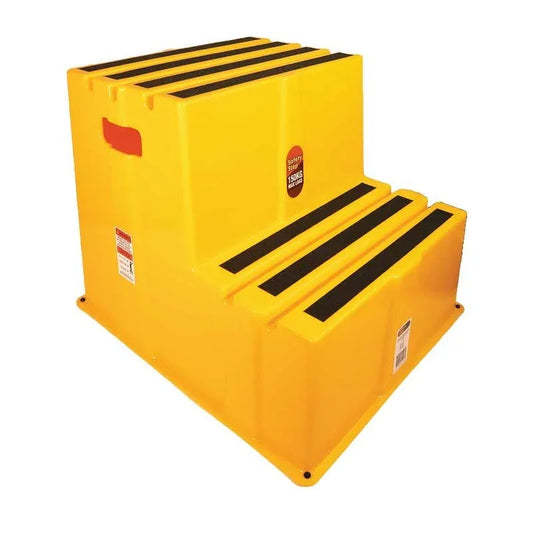 BRADY Safety 2 Step Stool Stairs, Yellow, 150kg Capacity A50832