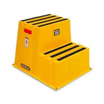 Yellow Gorilla 2-step safety step stool with black anti-slip treads for industrial or workshop use