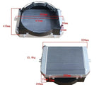 Aluminum tractor radiator with dimensions and weight specs for AGCO and EATON parts compatibility