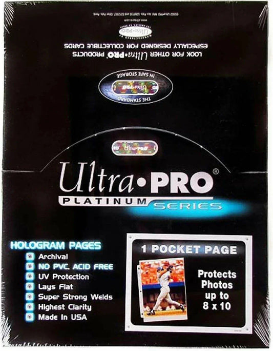 100x Ultra Pro 8x10 Photo Sleeves 1 Pocket Platinum Pages Comic Print Protectors