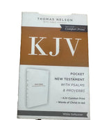 KJV Holy Bible New Testament Psalms Proverbs Compact Mini Travel Size White