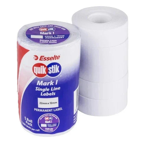 QUIKSTIK MARK I LABELS Best Before Permanent, 1500 Labels Per Roll, Pack of5