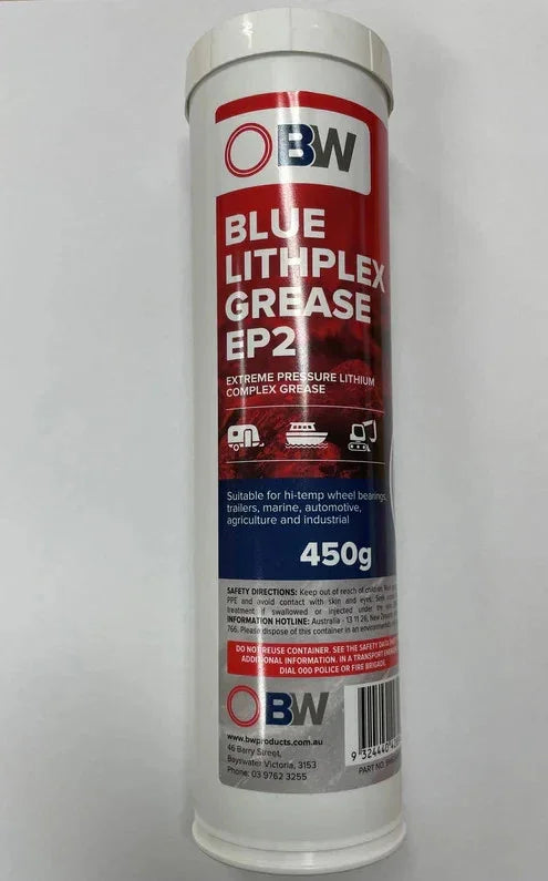 OBW Blue Lithplex Grease EP2 450g for industrial, marine, and agricultural use