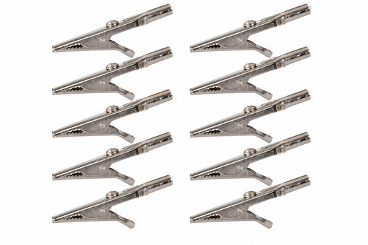 10x Genuine PROJECTA Nickel Plated Steel Contact Alligator Clips 50mm Made in UK