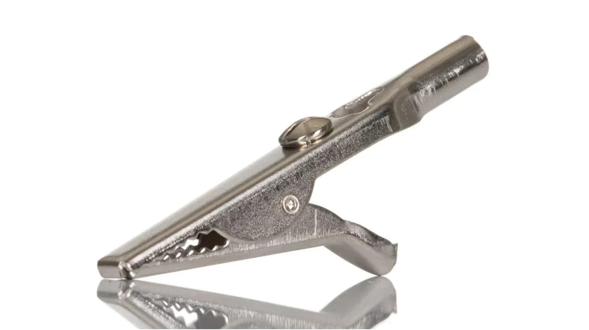 Metal alligator clip for electrical connections, durable and industrial-grade