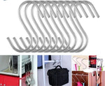 Stainless steel S-hooks for kitchen, closet, and storage organization – durable hanging hooks for utensils, bags, and tools