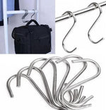 Stainless steel S-hooks for hanging bags, tools, or gear — durable, heavy-duty hardware for home or workshop use