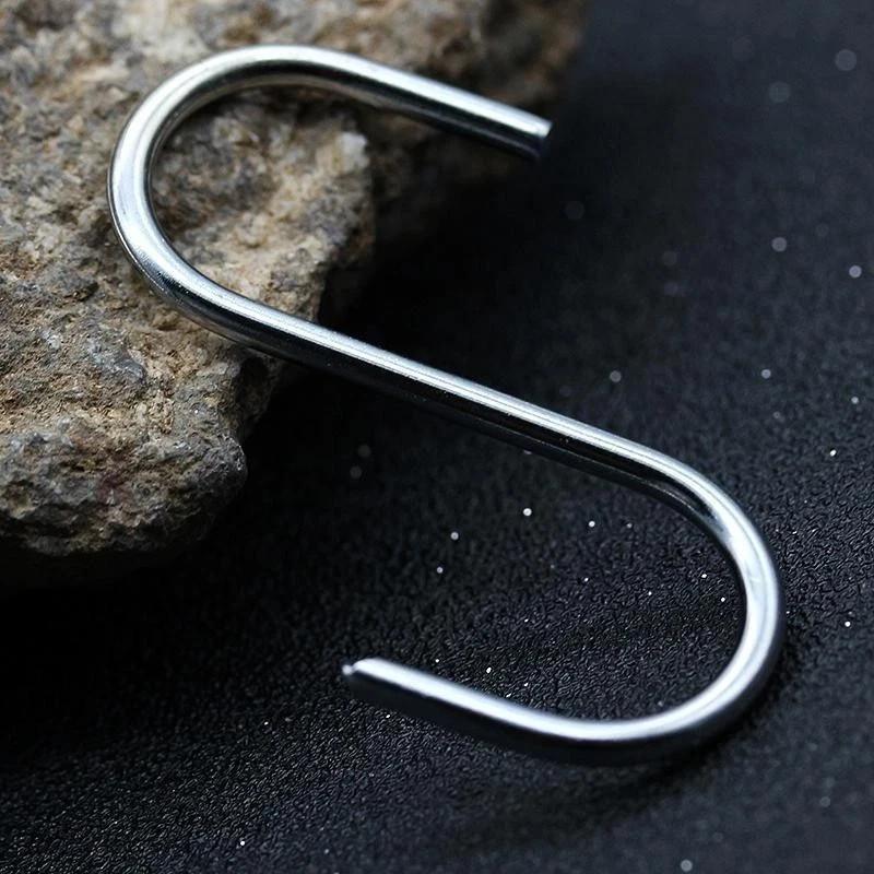 10x Heavy Duty Stainless Steel S Hooks Kitchen Bathroom Hanging Storage Rack AU
