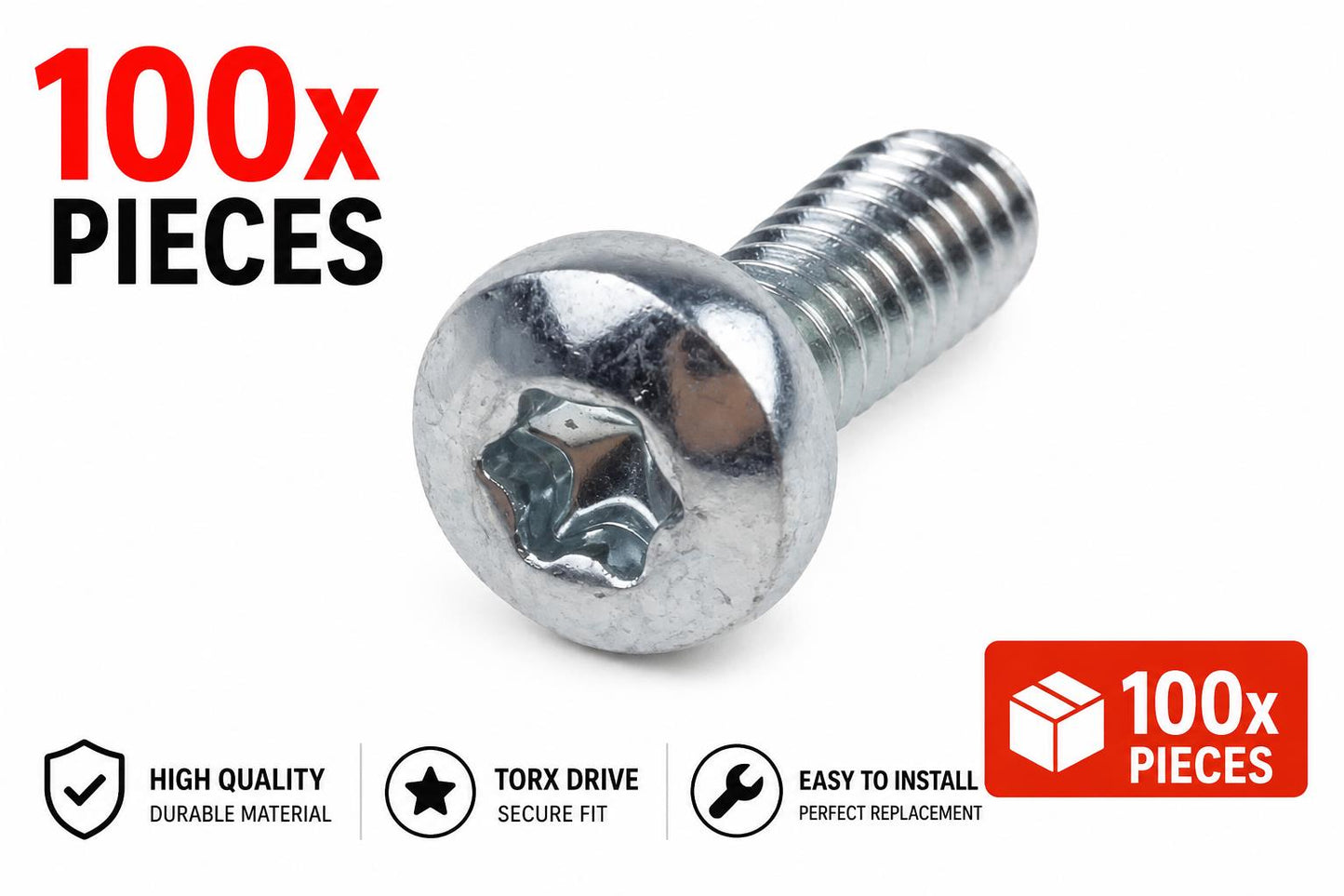 RS PRO 100x Torx Pan Steel Machine Screw 12 mm M6 hex screw 304 Stainless
