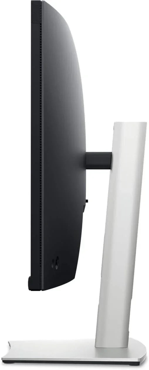 Slim black monitor with silver stand, modern office display