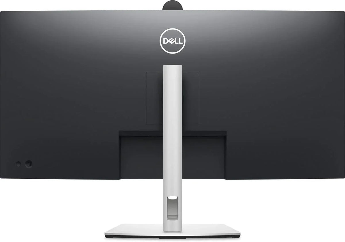 Dell monitor with sleek black design and silver stand, ideal for office setups