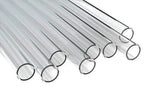 Clear acrylic plastic tubes, round hard pipe, 43mm diameter, shown on white background