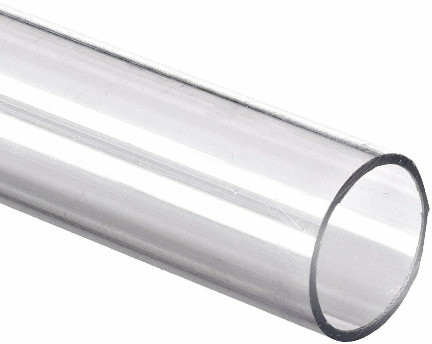 5x Acrylic Clear Plastic Tube Tubing Round Pipe 43mm Length 117 cm Hard Tube - Australian Empire Shop