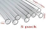 Set of five clear acrylic plastic tubes, 1170mm length, 43mm diameter, 1mm wall, round pipe.