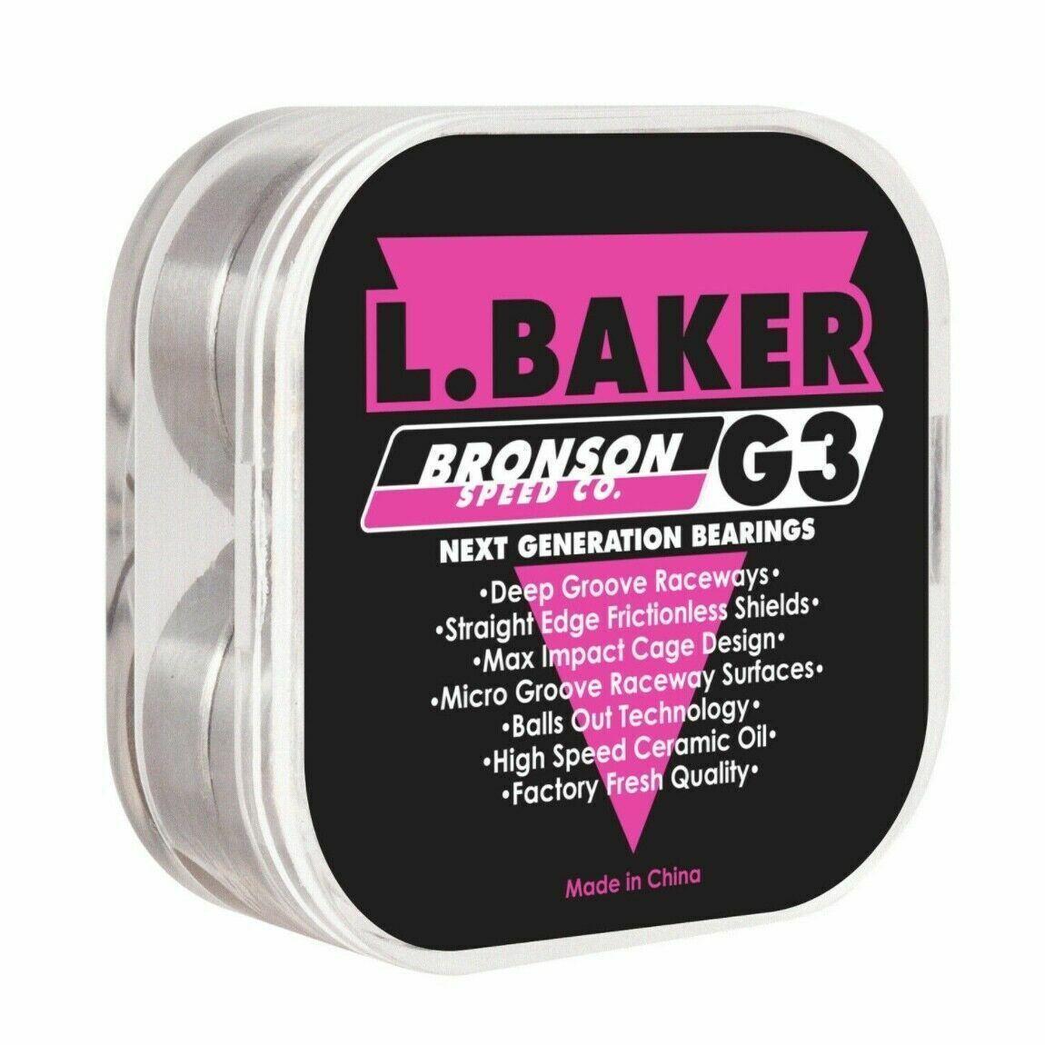 8x Bronson Speed Co Bearings G3 L.Baker PRO Next Gen Skateboard Bearings set of8 - Australian Empire Shop
