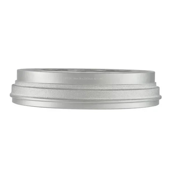Silver metal circular engine pulley component for tractor or truck parts.