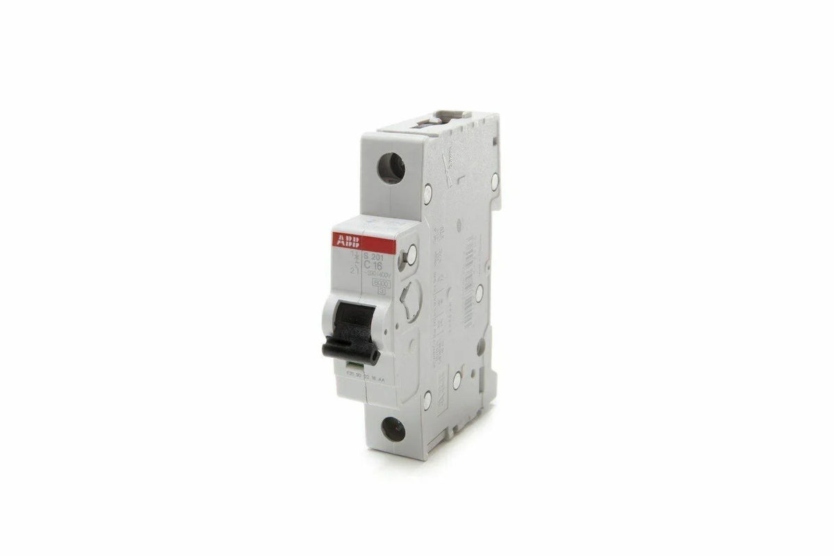 1-pole miniature thermal magnetic circuit breaker with black switch and ABB labeling