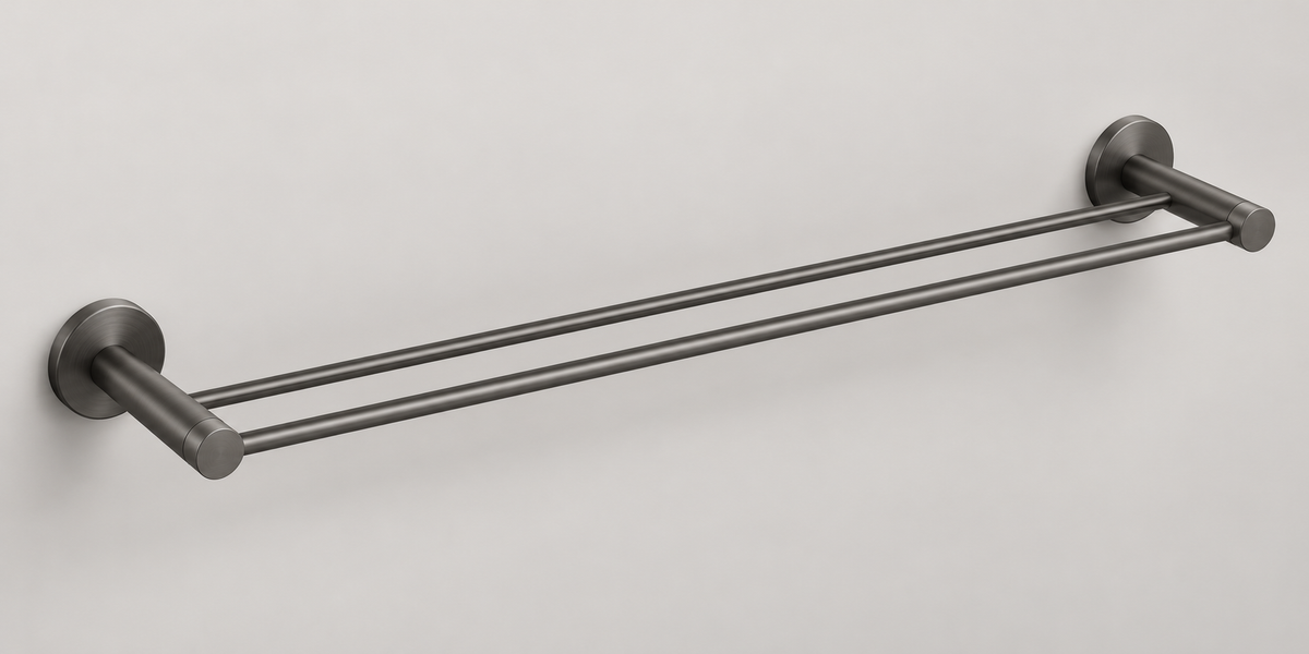ABI Elysian Double Towel Rail 750 mm – Brushed Gunmetal