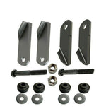 Set of four metal chopper blades with bolts, nuts, washers, and bushings for tractor