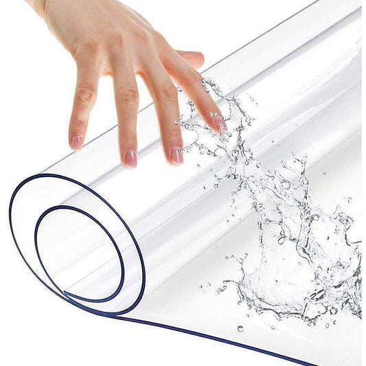 All Sizes Clear PVC Tablecloth Table Cover Plastic Crystal Protector