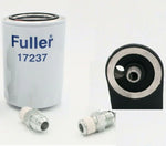 Transmission oil filter kit with filter canister labeled Fuller 17237 and two metal fittings