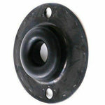Round molded rubber gasket seal with central hole and mounting slots for truck or tractor parts